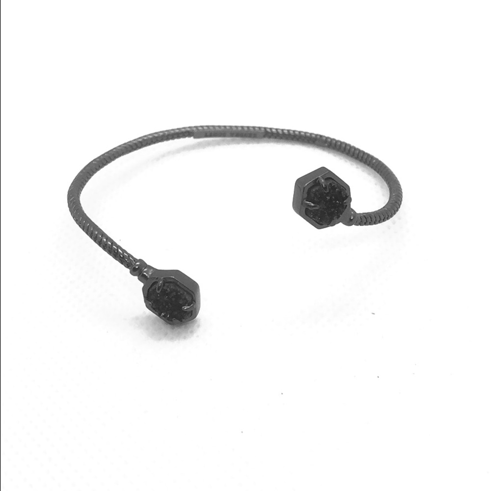 Kendra Scott Black Druzy Bracelet Adjustable